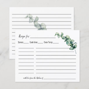 Eucalyptus Greenery Minimalist Recipe card