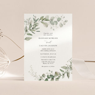 Eucalyptus Greenery Minimalist Wedding Invitation