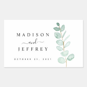 Eucalyptus Greenery Minimalist Wedding Sticker