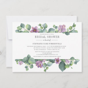 Eucalyptus Greenery Modern Bridal Shower Invitation