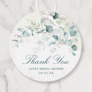 Eucalyptus Greenery Modern Elegant Bridal Shower Favour Tags