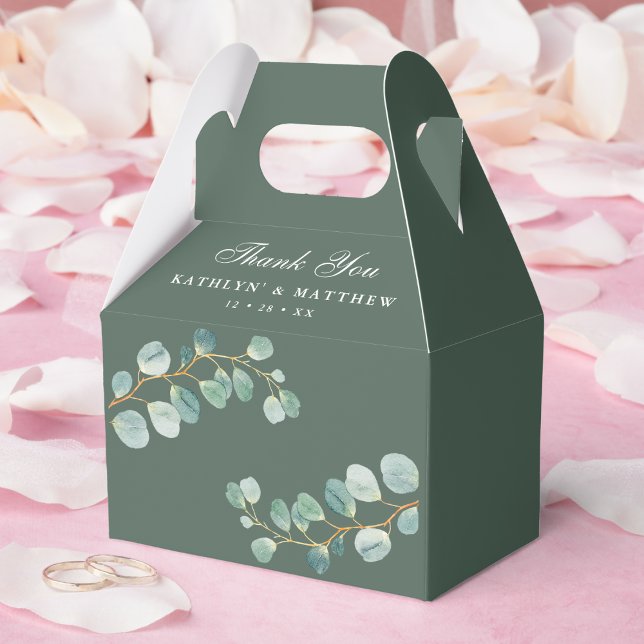 Eucalyptus Greenery Modern Elegant Summer Wedding Favor Box (Creator Uploaded)