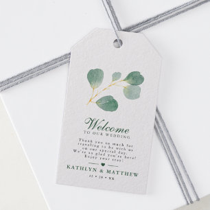 Eucalyptus Greenery Modern Elegant Wedding Welcome Gift Tags