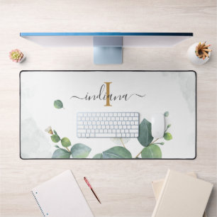 Eucalyptus Greenery Monogram Script Enterrement de