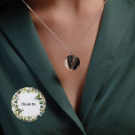 Eucalyptus greenery name tag 1 inch round button<br><div class="desc">A chic white background. Decorated with green watercolored eucalyptus leaves,  and faux gold foliage.  Personalize and add a name.</div>