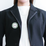 Eucalyptus greenery name tag button<br><div class="desc">A chic white background. Decorated with a eucalyptus greenery wreath.  Personalize and add a name.</div>