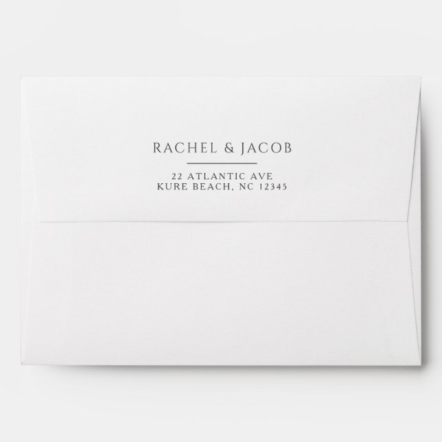 Eucalyptus Greenery on Watercolor Wedding Envelope (Back (Top Flap))