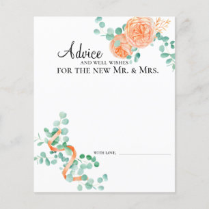 Eucalyptus Greenery Peach Floral Advice Card