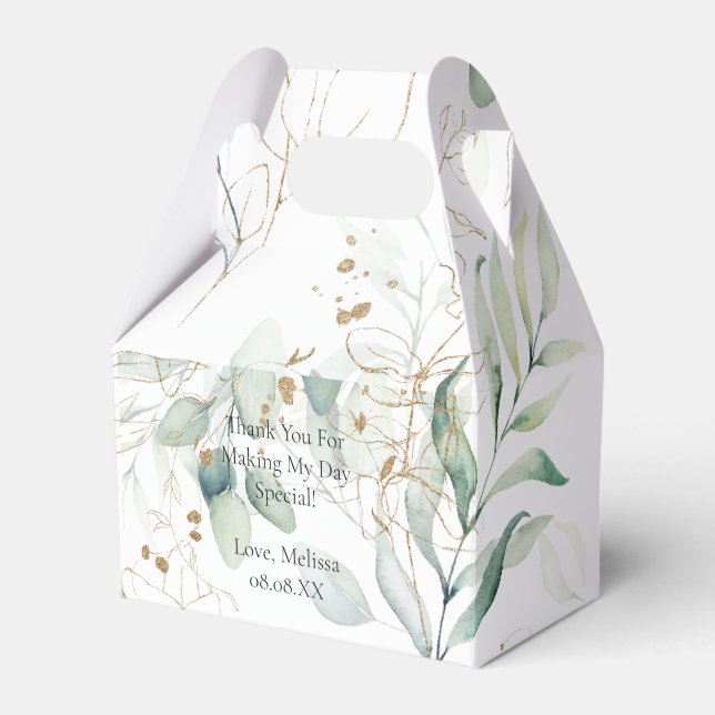 Eucalyptus Greenery Personalize Favour Box (Front Side)