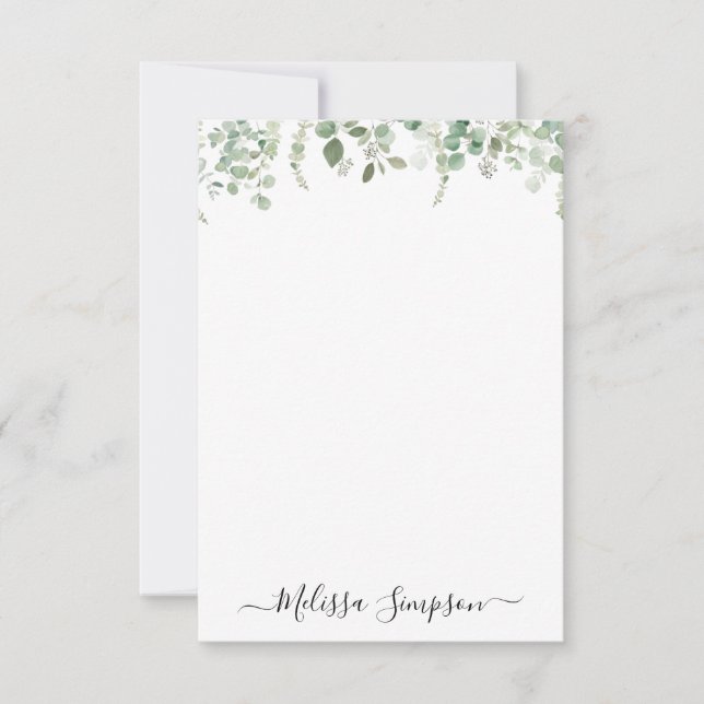 eucalyptus greenery personalized card (Front)