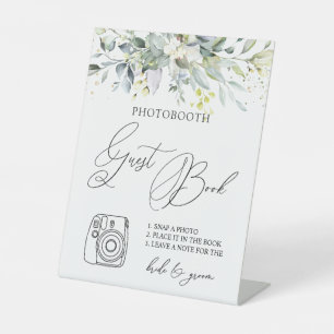 Eucalyptus Greenery Photo Guest Book Pedestal Sign