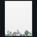 Eucalyptus Greenery Purple Floral Letterhead<br><div class="desc">Featuring greenery and purple foliage,  this elegant stationery is perfect for everyday use</div>