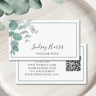 Eucalyptus Greenery QR Code Business Card
