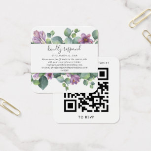 Eucalyptus Greenery QR Code Wedding RSVP Card