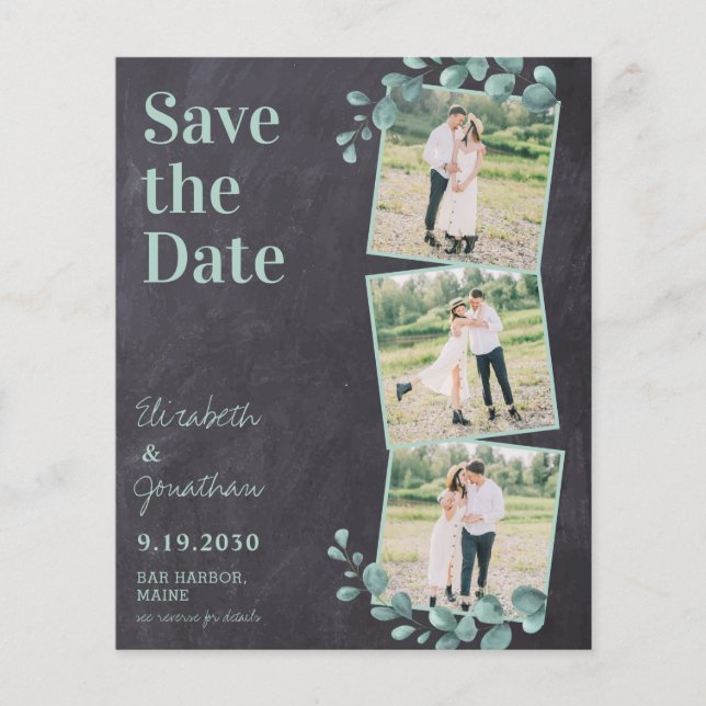 Eucalyptus Greenery QR Code Wedding Save The Date (Front)