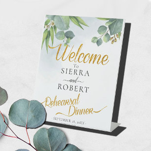 Eucalyptus Greenery Rehearsal Dinner Welcome Sign