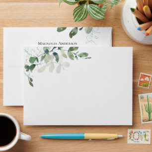 Eucalyptus Greenery Return Address  Envelope
