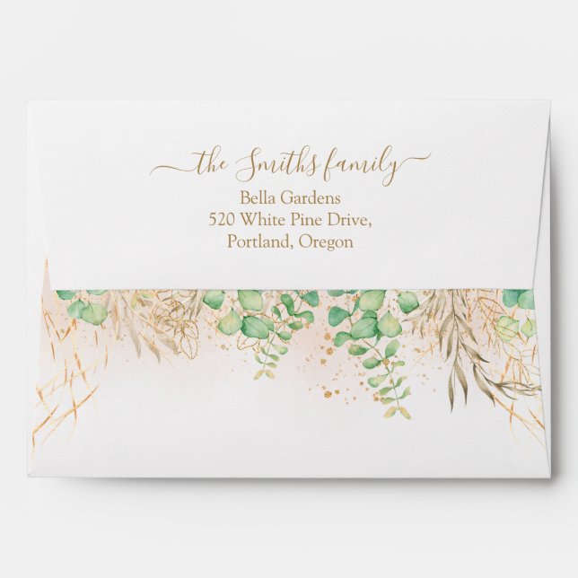 Eucalyptus Greenery Return Address Envelope (Back (Top Flap))