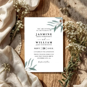 Eucalyptus Greenery Rustic Elegant QR Code Wedding Invitation