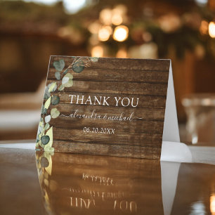 Eucalyptus Greenery Rustic Wood Thank You Card