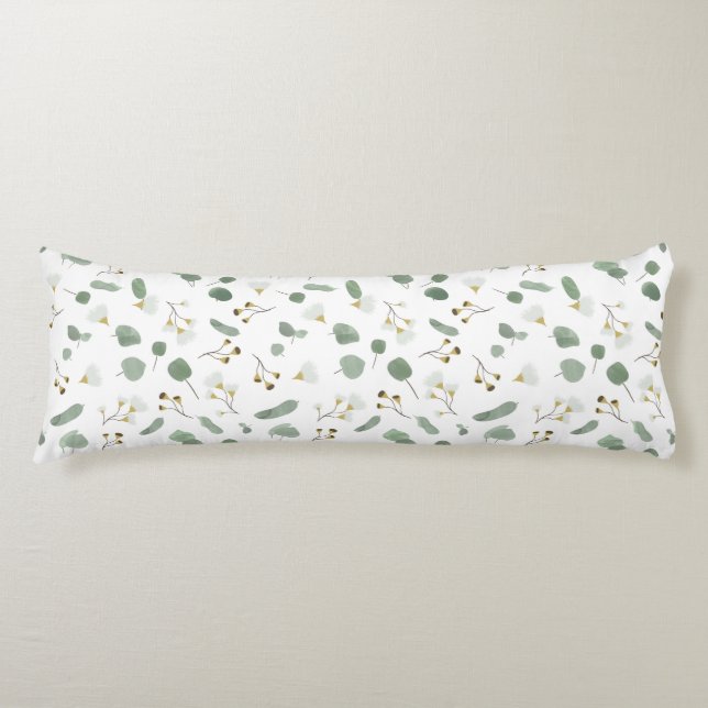 Eucalyptus Greenery Silver Dollar Gum Blossoms  Body Pillow (Front)