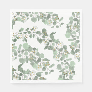 Eucalyptus Greenery Silver Dollar Gum Blossoms  Napkin