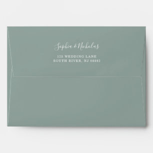 Eucalyptus Greenery   Simple Green Wedding Envelope