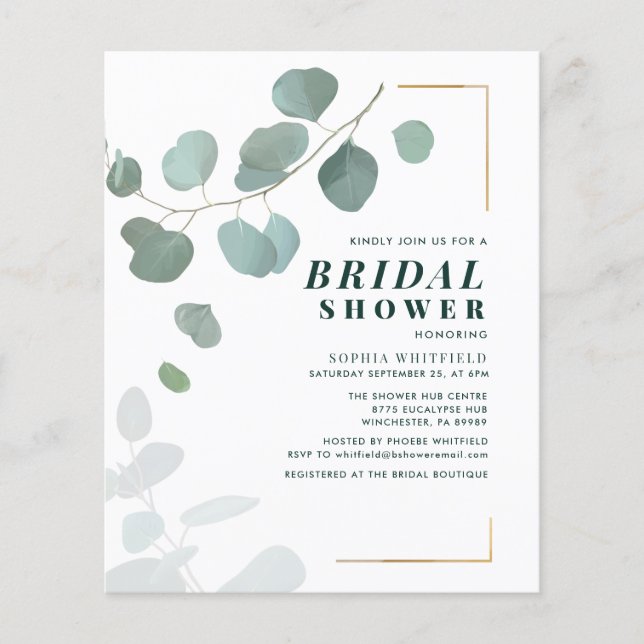 Eucalyptus Greenery Succulent Bridal Shower (Front)