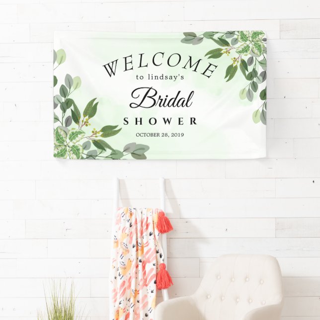 Eucalyptus Greenery Succulent Bridal Shower Sign (Insitu)