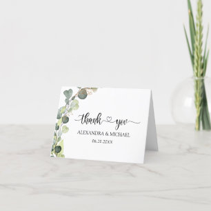 Eucalyptus Greenery Succulent Elegant Thank You Card
