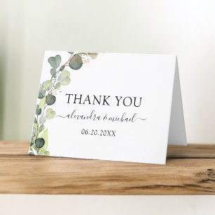 Eucalyptus Greenery Succulent Elegant Thank You Card