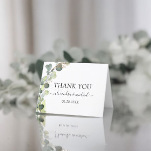 Eucalyptus Greenery Succulent Elegant Thank You Card