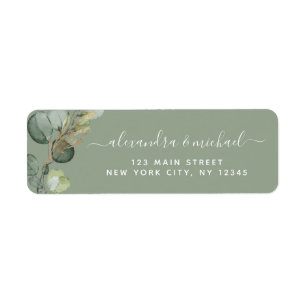 Eucalyptus Greenery Succulent Elegant Wedding Labe