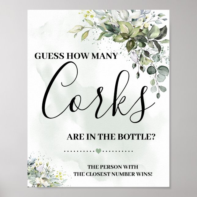 Eucalyptus greenery succulent how many corks sign (Front)