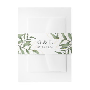 Eucalyptus Greenery Succulent Invitation Belly Band