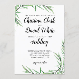 Eucalyptus Greenery Succulent Wedding Invitation
