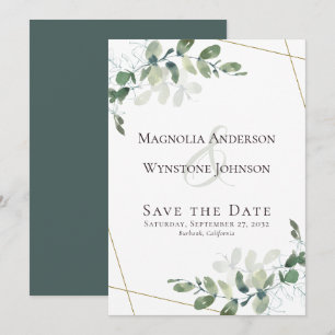 Eucalyptus Greenery Succulent Wedding Save The Dat Date