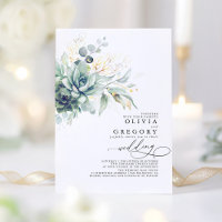 Eucalyptus Greenery Succulents and Gold Wedding