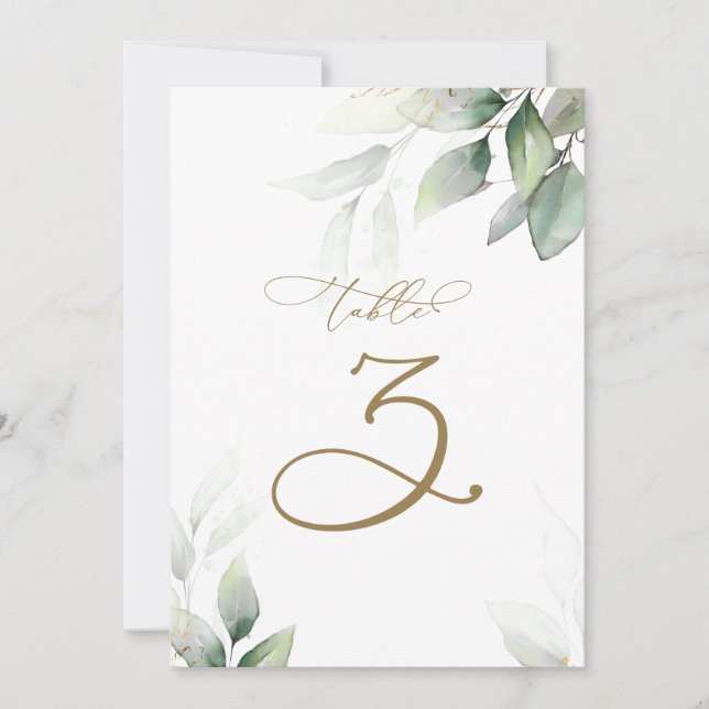 Eucalyptus Greenery Table 3 Wedding Table Number (Front)