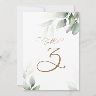 Eucalyptus Greenery Table 3 Wedding Table Number