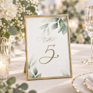 Eucalyptus Greenery Table 5 Wedding Table Number
