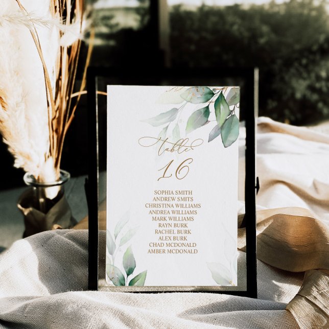 Eucalyptus Greenery Table Number 16 Seating Chart (Creator Uploaded)