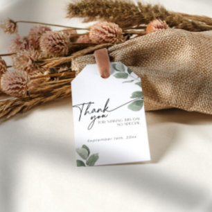 Eucalyptus Greenery Thank You Sage Bridal Shower Gift Tags
