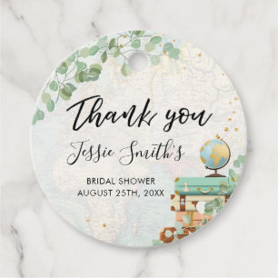 Eucalyptus Greenery Travel Bridal Shower  Favour T Favour Tags