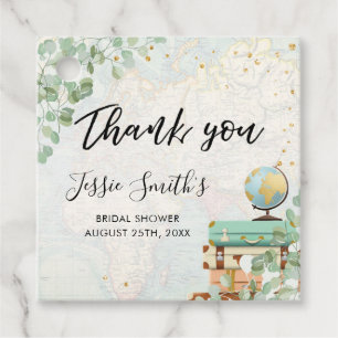 Eucalyptus Greenery Travel Bridal Shower  Favour Tags