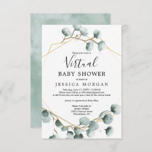 Eucalyptus Greenery Virtual Baby Shower Invitation