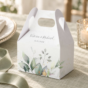 Eucalyptus Greenery Watercolor Elegant Wedding Favor Box