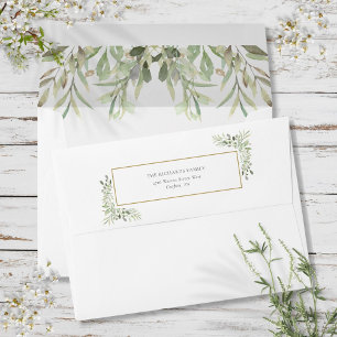 Eucalyptus Greenery Watercolor Return Address Envelope
