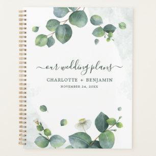 Eucalyptus Greenery Watercolor Script Wedding Planner