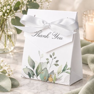 Eucalyptus Greenery Watercolor Wedding Favor Box